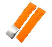 ZIFENGXUAN - Correa de reloj de goma natural para Tissot T048.417/T048.427 T-RACE T048 correa de reloj de silicona deportiva suave con hebilla plegable (20 mm, naranja plateado)