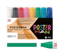 ZIG Posterman - Juego de rotuladores permanentes (tipo tiza, resistente al agua, tamaño extra ancho, 8 colores)