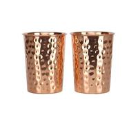 zig zag Juego de 2 vasos de cobre puro martillado, vasos de agua Ayurveda de 300 ml, vasos hechos a mano para beneficios para la salud, vidrio de cobre para uso diario