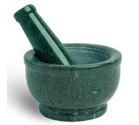 Zig Zag Juego de mortero de mármol de granito natural de 4 pulgadas y mortero de mármol de piedra verde sólida para guacamole, hierbas, especias, medicina