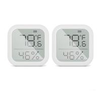 Zigbee - 2 sensores inteligentes de temperatura y humedad, pantalla LCD, termómetro digital higrómetro para Tuya para control de aplicación de puerta de enlace, monitor de calidad del aire interior
