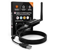 Zigbee 3.0 USB Dongle Plus-E Pro Kit con cable de extensión blindado de 1,5 m, coordinador ZHA para asistente doméstico y Zigbee2MQTT, puerta de enlace EFR32MG21 +20dBm, resuelve interferencias USB