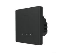 Zigbee Interruptor de Luz Inteligente para Tuya, Interruptor de Pared Táctil con Control Remoto RF, Anillo de Estrella, Luz de Fondo LED, Material PC, 86 x 86 mm, Negro, para Smart Homes (3 Gang Negro