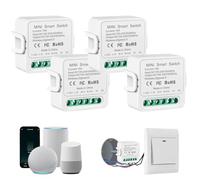 Zigbee Interruptor inteligente, ZigBee Mini Smart Switch 16A | Interruptores inteligentes compatible con Smart Life, Tuya app, Alexa, Requiere Cable Neutro, 100V-240V