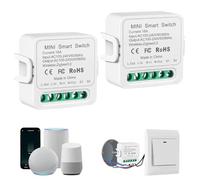 Zigbee Interruptor inteligente, ZigBee Mini Smart Switch 16A | Interruptores inteligentes compatible con Smart Life, Tuya app, Alexa, Requiere Cable Neutro, 100V-240V