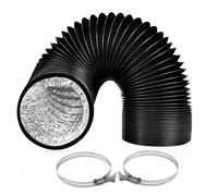 ZIGefofo 3 m Tubo Flexible de Salida de Aire 125 mm Tubo Aire con 2 Abrazaderas Acero Flexible di Aluminio PVC para Extractor de Aire Climatización Secadora Conducto de Aire de Ventilación Sistemas