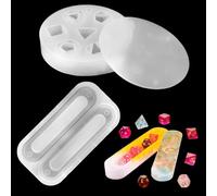 ZIGefofo Moldes Dados de Rol para Resina y Moldes Caja de Almacenamiento de Dados Juego de Dados Poliédricos Juegos de Mesa Molde de Resina para Dados Caja Dados DND para Decoración Hecha a Mano