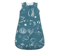 ZIGJOY Saco de dormir para bebé, saco de dormir cálido para bebé de 1,5 tog, manta portátil con cremallera de 2 vías para todas las estaciones, Blue Planet, 6-12 Meses