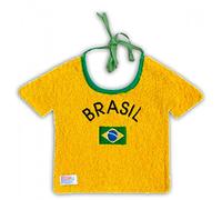 Zigozago Babero Football Brasil hecho a mano cierre con cordones talla única