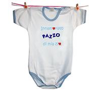 Zigozago - Body con texto "Innamorata pazza di mia zia" 86-92 cm turquesa
