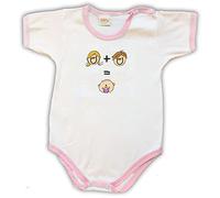 Zigozago - Body Mameluco bebè Mamà + Papà = Yo = Me Talla: 3 Meses Color: Rosa