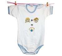 Zigozago - Body mameluco bebè Mamà + Papà = Yo = Me Talla: 6 meses Color: Azul