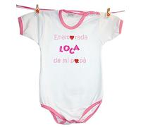 Zigozago - Body Para Bebés "ENAMORADA LOCA DE MI PAPA' " Talla: 9 meses Color: rosa