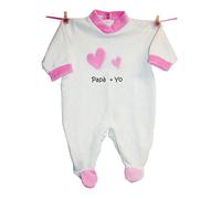 Zigozago - Mameluco Mono Para Bebés "PAPA' + YO" Talla: 3 meses Color: rosa
