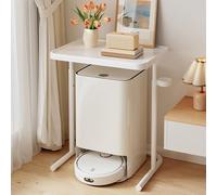 ZIGTUEI Armario de Almacenamiento para aspiradora Robot, Mesa Auxiliar para Oficina en Casa, Ahorra Espacio, Mesa Auxiliar para Oficina en Casa, para Salón Cocina Oficina(White)