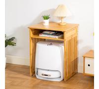 ZIGTUEI Armario De Almacenamiento para Aspiradora Robot, Mesa Auxiliar para Oficina En Casa, Ahorra Espacio, con Ruedas Silenciosas, para Salón Cocina Oficina(Light Brown,56cm/22in)