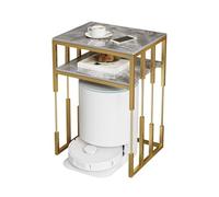 ZIGTUEI Armario De Almacenamiento para Robot De Limpieza, Mesa Auxiliar para Oficina En Casa, Mesa Auxiliar Multifuncional, para Salón, Dormitorio, Cocina(Gold C,40cm/15.7in)