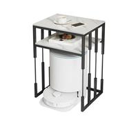 ZIGTUEI Armario De Almacenamiento para Robot De Limpieza, Mesa Auxiliar para Oficina En Casa, Mesa Auxiliar Multifuncional, para Salón, Dormitorio, Cocina(Black A,40cm/15.7in)