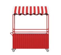 ZIGTUEI Carrito De Vendedor De Comida, Carrito De Comida Móvil, Genérico Puesto De Mercado con Toldo, para Ferias De Artesanías, Mercados Callejeros Y Ferias De Artesanía(Red,100x200cm/39.4x78.7in)