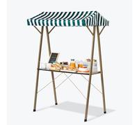 ZIGTUEI Carrito De Vendedor De Comida, Genérico Puesto De Mercado con Toldo, Puestos Plegables, para Ferias De Artesanías, Mercados Callejeros Y Ferias De Artesanía(160x60x200cm/63x23.6x78.7in)