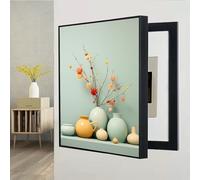 ZIGTUEI Cuadro Eléctrico Decorativo con Cubierta Oculta, Cubierta De Panel Eléctrico, Cubierta De Caja Eléctrica Decorativa, Ideal para Hogar Y Oficina(Black 4,50x70cm/19.7x27.6in)