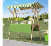 ZIGTUEI Genérico Puesto De Mercado con Toldo, Carrito De Comida Callejera De Madera, Puestos Plegables, para Eventos Callejeros O Ferias Comerciales(Green 2,120cm/47.2in)