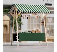 ZIGTUEI Genérico Puesto De Mercado con Toldo, Carrito De Comida Callejera De Madera, Puestos Plegables, para Venta De Alimentos,para Puestos Callejeros, Ferias De Artesanía(Green,150x200cm/59x78.7in)