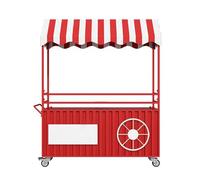 ZIGTUEI Genérico Puesto De Mercado con Toldo, Carrito De Comida Móvil, Carrito De Vendedor De Comida, para Ferias De Artesanías, Mercados Callejeros Y Ferias De Artesanía(Red,120x200cm/47.2x78.7in)