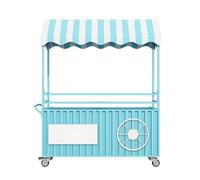 ZIGTUEI Genérico Puesto De Mercado con Toldo, Carrito De Comida Móvil, Carrito De Vendedor De Comida, para Ferias De Artesanías, Mercados Callejeros Y Ferias De Artesanía(Blue,140x200cm/55.1x78.7in)