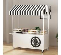 ZIGTUEI Genérico Puesto de Mercado con toldo, Carrito de Comida móvil, Carrito de Vendedor de Comida, para ferias de artesanías, mercados callejeros y ferias de artesanía(White,130x200cm/51.2x78.7in)