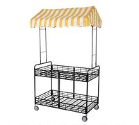 ZIGTUEI Genérico Puesto De Mercado con Toldo, Puestos Plegables, Carrito De Comida Móvil, para Ferias De Artesanías, Mercados Callejeros Y Ferias De Artesanía(Yellow 2,90x200cm/35.4x78.7in)