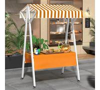 ZIGTUEI Genérico Puesto De Mercado con Toldo, Puestos Plegables, Carrito De Comida Móvil, para Venta De Alimentos,para Puestos Callejeros, Ferias De Artesanía(Orange,130x200cm/51.2x78.7in)