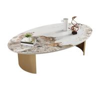ZIGTUEI Mesa Auxiliar, Mesa De Centro, Mesa De Noche Decorativa, con Espacio De Almacenamiento, Estructura Estable, para Espacios Pequeños, Sala De Estar, Dormitorio(Gold A,120cm/47.2in)