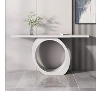 ZIGTUEI Mesa Consola, Consola Recibidor, Mesa De Entrada, Mesa Decorativa Estrecha para Salón Y Pasillo, para Entrada Mesa Decorativa, para Entrada, Recibidor, Salón(White,140cm/55.1in)