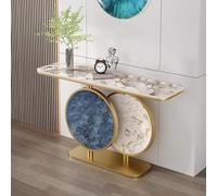 ZIGTUEI Mesa Consola De Entrada, Consola Recibidor, Mesa Auxiliar De Sofá, Estructura De Metal, Mesa De Pasillo De Lujo, para Sala De Estar, Pasillo, Sofá(Gold B,140cm/55.1in)