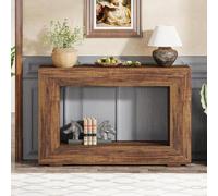ZIGTUEI Mesa Consola, Mesa Consola De Entrada, Estrecha Larga, Mesa De Acento Contemporáneo para Sala De Entrada, para Recibidor, Sala De Estar, Pasillo(Brown)