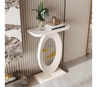 ZIGTUEI Mesa Consola Moderna, Consola Recibidor, Mesa De Pasillo Moderna Y Estrecha, con Marco De Metal, para Sala De Estar, Pasillo, Entrada(White A,80cm/31.5in)