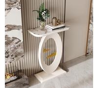 ZIGTUEI Mesa Consola Moderna, Consola Recibidor, Mesa De Pasillo Moderna Y Estrecha, con Marco De Metal, para Sala De Estar, Pasillo, Entrada(White B,60cm/23.6in)
