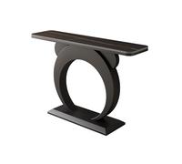 ZIGTUEI Mesa Consola Moderna, Mesa De Entrada De Mármol Artifical, con Estructura De Metal, Tablero Imitación Mármol, para Sala De Estar, Pasillo, Entrada(Black,120x80cm/47.2x31.5in)