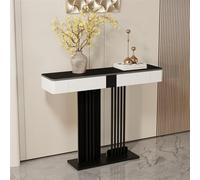 ZIGTUEI Mesa Consola Moderna, Mesa De Pasillo De Lujo, Estructura de Metal, Industrial para Entrada, para Sala De Estar, Pasillo, Entrada(Black B,120cm/47.2in)