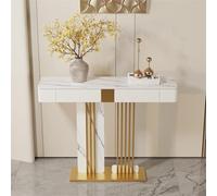 ZIGTUEI Mesa Consola Moderna, Mesa De Pasillo De Lujo, Estructura de Metal, Industrial para Entrada, para Sala De Estar, Pasillo, Entrada(Gold B,120cm/47.2in)