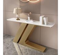 ZIGTUEI Mesa Consola Moderna, Mesa De Pasillo Industrial para Entrada, Mesa De Pasillo Moderna Y Estrecha, con Estructura De Metal, para Salón(Gold C,120cm/47.2in)