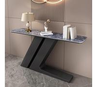 ZIGTUEI Mesa Consola Moderna, Mesa De Pasillo Industrial para Entrada, Mesa De Pasillo Moderna Y Estrecha, con Estructura De Metal, para Salón(Black D,150cm/59in)