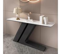 ZIGTUEI Mesa Consola Moderna, Mesa De Pasillo Industrial para Entrada, Mesa De Pasillo Moderna Y Estrecha, con Estructura De Metal, para Salón(Black C,150cm/59in)