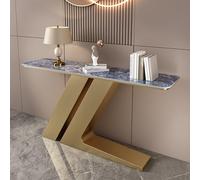 ZIGTUEI Mesa Consola Moderna, Mesa De Pasillo Industrial para Entrada, Mesa De Pasillo Moderna Y Estrecha, con Estructura De Metal, para Salón(Gold D,120cm/47.2in)