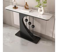 ZIGTUEI Mesa Consola Moderna, Mesa De Pasillo Moderna Y Estrecha, Estructura De Metal, Estructura de Metal, para Sala De Estar, Pasillo, Entrada(Black A,100cm/39.4in)