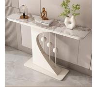ZIGTUEI Mesa Consola Moderna, Mesa De Pasillo Moderna Y Estrecha, Estructura De Metal, Estructura de Metal, para Sala De Estar, Pasillo, Entrada(White B,100cm/39.4in)