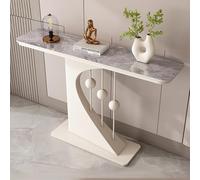 ZIGTUEI Mesa Consola Moderna, Mesa De Pasillo Moderna Y Estrecha, Estructura De Metal, Estructura de Metal, para Sala De Estar, Pasillo, Entrada(White C,120cm/47.2in)