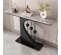 ZIGTUEI Mesa Consola Moderna, Mesa De Pasillo Moderna Y Estrecha, Estructura De Metal, Estructura de Metal, para Sala De Estar, Pasillo, Entrada(Black C,100cm/39.4in)
