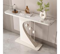 ZIGTUEI Mesa Consola Moderna, Mesa De Pasillo Moderna Y Estrecha, Estructura De Metal, Estructura de Metal, para Sala De Estar, Pasillo, Entrada(White D,150cm/59in)